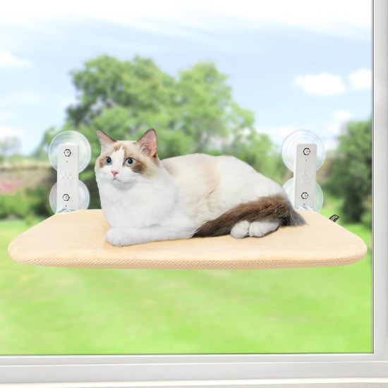 GUUSII HOME Window Lounger for Cats, Hammock, Window Seats, Cat Bed, Window, Foldable Cat Hammock, Window Hammock, Cat Lounger, Cat Hammock with Strong Suction Cups (Grey, M) GUUSII HOME Window Lounger for Cats, Hammock, Window Seats, Cat Bed, Window, Foldable Cat Hammock, Window Hammock, Cat Lounger, Cat Hammock with Strong Suction Cups (Grey, M)