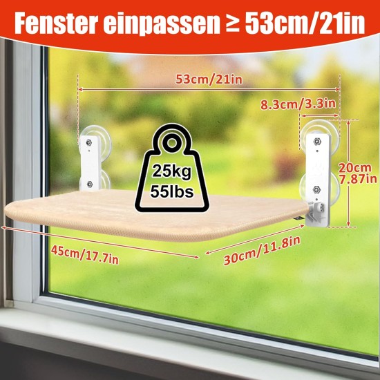 GUUSII HOME Window Lounger for Cats, Hammock, Window Seats, Cat Bed, Window, Foldable Cat Hammock, Window Hammock, Cat Lounger, Cat Hammock with Strong Suction Cups (Grey, M) GUUSII HOME Window Lounger for Cats, Hammock, Window Seats, Cat Bed, Window, Foldable Cat Hammock, Window Hammock, Cat Lounger, Cat Hammock with Strong Suction Cups (Grey, M)