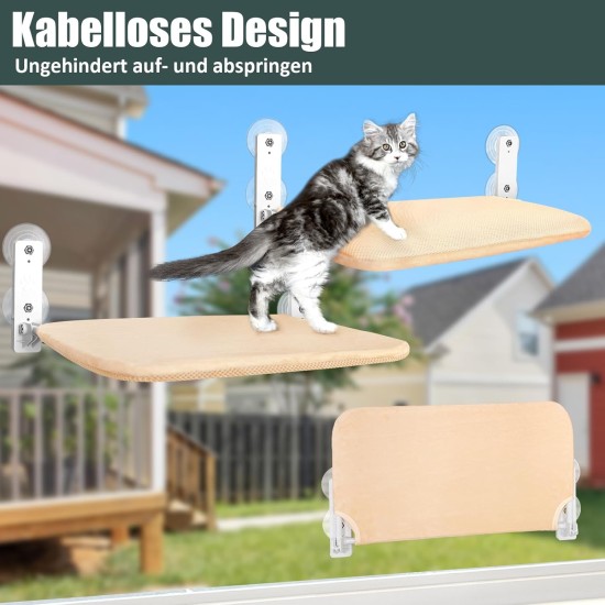 GUUSII HOME Window Lounger for Cats, Hammock, Window Seats, Cat Bed, Window, Foldable Cat Hammock, Window Hammock, Cat Lounger, Cat Hammock with Strong Suction Cups (Grey, M) GUUSII HOME Window Lounger for Cats, Hammock, Window Seats, Cat Bed, Window, Foldable Cat Hammock, Window Hammock, Cat Lounger, Cat Hammock with Strong Suction Cups (Grey, M)