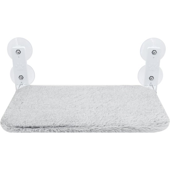 Gearific Cat Window Perch, Wireless Cat Window Hammock Foldable with 4 Suction Cups, Fixed Frame, Breathable Mesh, Grey Wool, 45 x 30 cm Gearific Cat Window Perch, Wireless Cat Window Hammock Foldable with 4 Suction Cups, Fixed Frame, Breathable Mesh, Grey Wool, 45 x 30 cm