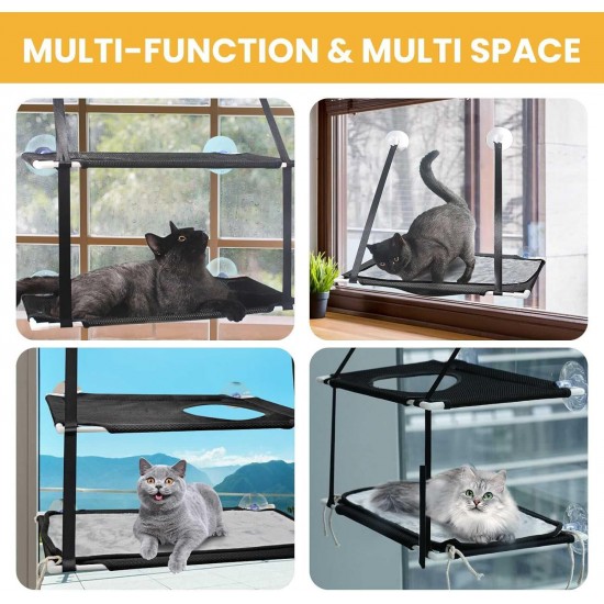Gevvnss Window Cat Hammock for Cats up to 25 kg, Double Layer Cat Hammock for Indoor Cats, Reinforced Cat Window Seat with Strong Suction Cup, 51 x 31 cm, Window Sill Lounger Cat Gevvnss Window Cat Hammock for Cats up to 25 kg, Double Layer Cat Hammock for Indoor Cats, Reinforced Cat Window Seat with Strong Suction Cup, 51 x 31 cm, Window Sill Lounger Cat