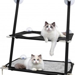 Gevvnss Window Cat Hammock for Cats up to 25 kg, Double Layer Cat Hammock for Indoor Cats, Reinforced Cat Window Seat with Strong Suction Cup, 51 x 31 cm, Window Sill Lounger Cat Gevvnss Window Cat Hammock for Cats up to 25 kg, Double Layer Cat Hammock for Indoor Cats, Reinforced Cat Window Seat with Strong Suction Cup, 51 x 31 cm, Window Sill Lounger Cat