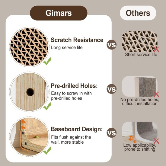 Gimars High 68 cm L Shaped Cat Scratching Board with Ball, Vertical Scratching Board for Cats, Durable Cat Scratching Board, Cat Toy for Protection of Furniture and Sofas, Large Gimars High 68 cm L Shaped Cat Scratching Board with Ball, Vertical Scratching Board for Cats, Durable Cat Scratching Board, Cat Toy for Protection of Furniture and Sofas, Large