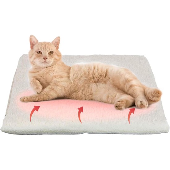 GingerUP Cat Blanket Self Heating Washable Soft Wool Blanket Self Heating Pet Friendly White 64 x 49 cm GingerUP Cat Blanket Self Heating Washable Soft Wool Blanket Self Heating Pet Friendly White 64 x 49 cm