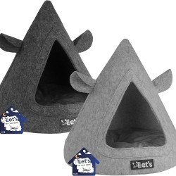 Glooke Selected Lets Sleep Pet Cave Teepee Cushion Bed Pyramid Grey, Multicoloured, One Size Glooke Selected Lets Sleep Pet Cave Teepee Cushion Bed Pyramid Grey, Multicoloured, One Size