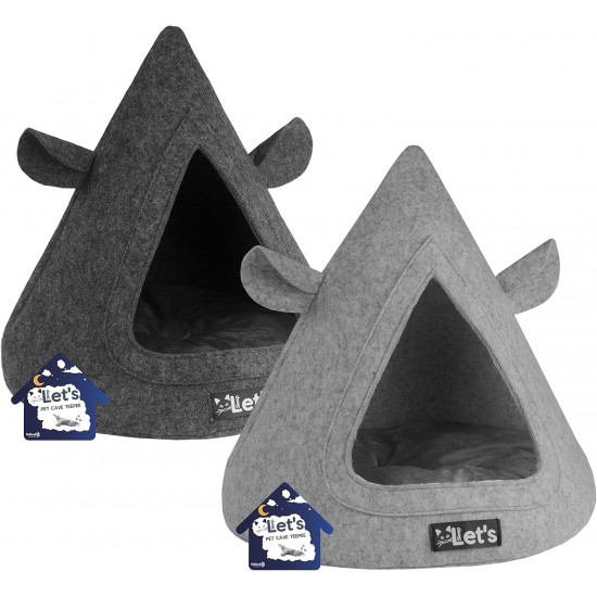 Glooke Selected Lets Sleep Pet Cave Teepee Cushion Bed Pyramid Grey, Multicoloured, One Size Glooke Selected Lets Sleep Pet Cave Teepee Cushion Bed Pyramid Grey, Multicoloured, One Size
