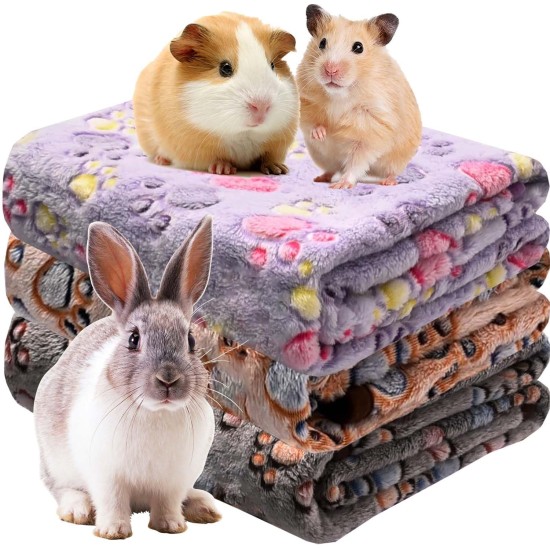 Guinea Pig Blanket, Pack of 3 Small Washable Small Animal Fleece Bed Mat, Reusable Pet Blankets, Fleece Blankets, Cage Inserts for Hamsters, Rabbits, Kittens (60 x 40 cm) Guinea Pig Blanket, Pack of 3 Small Washable Small Animal Fleece Bed Mat, Reusable Pet Blankets, Fleece Blankets, Cage Inserts for Hamsters, Rabbits, Kittens (60 x 40 cm)