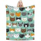 HGOD DESIGNS Cat Flannel Fleece Bed Blanket 40 x 50 Inch Cartoon Curte Cat Face Pattern Throw Blanket Lightweight Cozy Plush Blanket for Bedroom Living Room Sofa Couch HGOD DESIGNS Cat Flannel Fleece Bed Blanket 40 x 50 Inch Cartoon Curte Cat Face Pattern Throw Blanket Lightweight Cozy Plush Blanket for Bedroom Living Room Sofa Couch