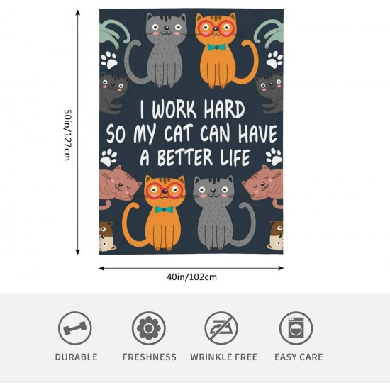 HGOD DESIGNS Cute Cat Blanket for Women Lightweight Soft Fleece Flannel Throw Blanket Cat Cowboy on a Horse Sofa Couch Living Room 130x150cm HGOD DESIGNS Cute Cat Blanket for Women Lightweight Soft Fleece Flannel Throw Blanket Cat Cowboy on a Horse Sofa Couch Living Room 130x150cm