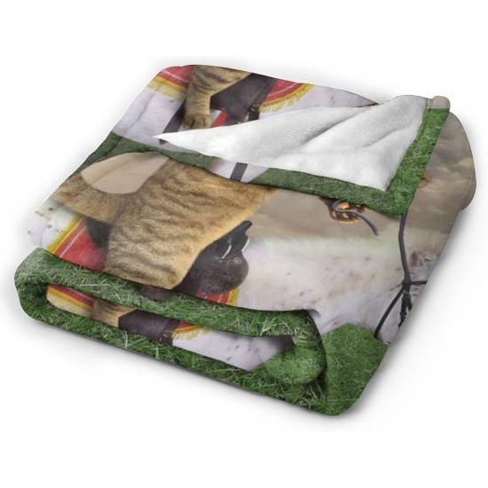 HGOD DESIGNS Cute Cat Blanket for Women Lightweight Soft Fleece Flannel Throw Blanket Cat Cowboy on a Horse Sofa Couch Living Room 130x150cm HGOD DESIGNS Cute Cat Blanket for Women Lightweight Soft Fleece Flannel Throw Blanket Cat Cowboy on a Horse Sofa Couch Living Room 130x150cm