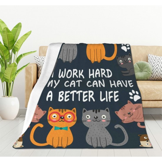 HGOD DESIGNS Cute Cat Blanket for Women Lightweight Soft Fleece Flannel Throw Blanket Cat Cowboy on a Horse Sofa Couch Living Room 130x150cm HGOD DESIGNS Cute Cat Blanket for Women Lightweight Soft Fleece Flannel Throw Blanket Cat Cowboy on a Horse Sofa Couch Living Room 130x150cm