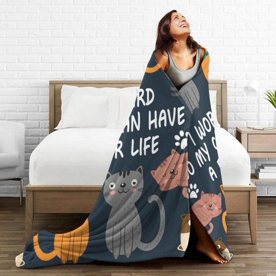 HGOD DESIGNS Cute Cat Blanket for Women Lightweight Soft Fleece Flannel Throw Blanket Cat Cowboy on a Horse Sofa Couch Living Room 130x150cm HGOD DESIGNS Cute Cat Blanket for Women Lightweight Soft Fleece Flannel Throw Blanket Cat Cowboy on a Horse Sofa Couch Living Room 130x150cm