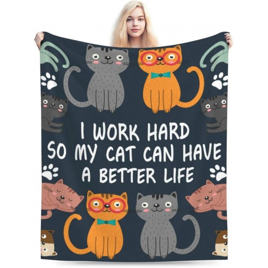 HGOD DESIGNS Cute Cat Blanket for Women Lightweight Soft Fleece Flannel Throw Blanket Cat Cowboy on a Horse Sofa Couch Living Room 130x150cm HGOD DESIGNS Cute Cat Blanket for Women Lightweight Soft Fleece Flannel Throw Blanket Cat Cowboy on a Horse Sofa Couch Living Room 130x150cm