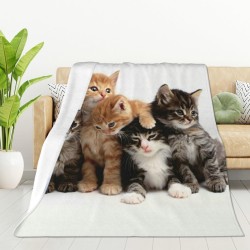 HGOD DESIGNS Cute Cat Blanket for Women Lightweight Soft Fleece Flannel Throw Blanket for Kitten Family Cat Sofa Couch Living Room 100x130cm HGOD DESIGNS Cute Cat Blanket for Women Lightweight Soft Fleece Flannel Throw Blanket for Kitten Family Cat Sofa Couch Living Room 100x130cm