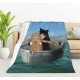 HGOD DESIGNS Funny Cat Throw Blanket Ultra Soft Warm All Seasons Two Brave Cats Drifting in Steel Decorative Fleece Blankets for Bed Chair Car Sofa Couch HGOD DESIGNS Funny Cat Throw Blanket Ultra Soft Warm All Seasons Two Brave Cats Drifting in Steel Decorative Fleece Blankets for Bed Chair Car Sofa Couch