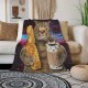 HGOD DESIGNS Funny Cat Throw Blanket Ultra Soft Warm All Seasons Two Brave Cats Drifting in Steel Decorative Fleece Blankets for Bed Chair Car Sofa Couch HGOD DESIGNS Funny Cat Throw Blanket Ultra Soft Warm All Seasons Two Brave Cats Drifting in Steel Decorative Fleece Blankets for Bed Chair Car Sofa Couch