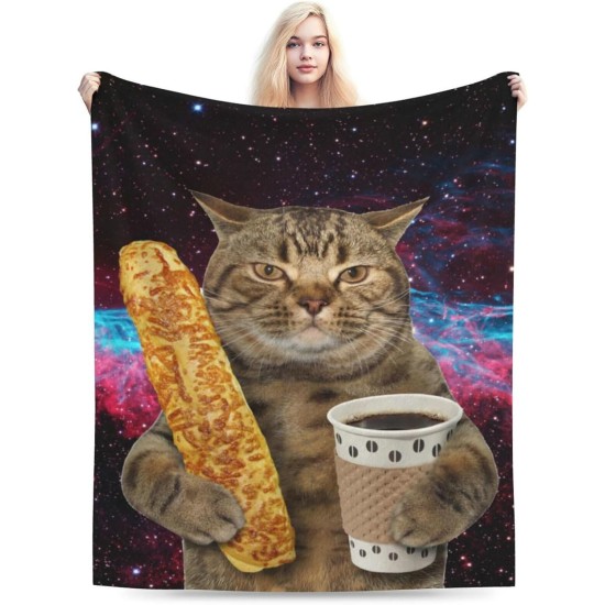 HGOD DESIGNS Funny Cat Throw Blanket Ultra Soft Warm All Seasons Two Brave Cats Drifting in Steel Decorative Fleece Blankets for Bed Chair Car Sofa Couch HGOD DESIGNS Funny Cat Throw Blanket Ultra Soft Warm All Seasons Two Brave Cats Drifting in Steel Decorative Fleece Blankets for Bed Chair Car Sofa Couch