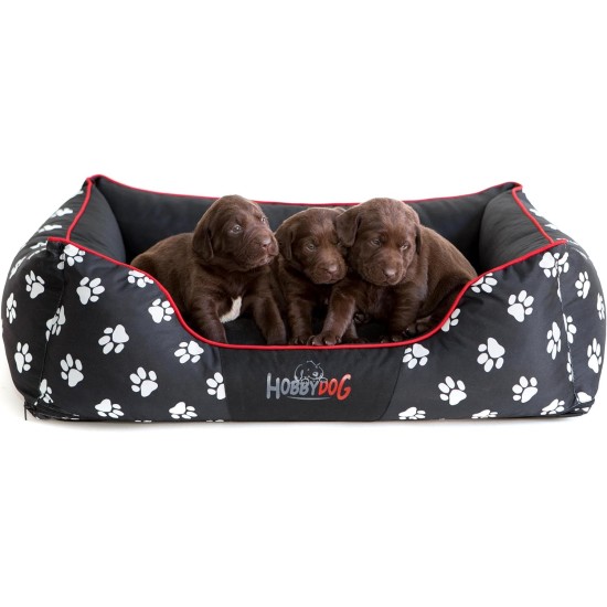 HOBBYDOG Cordura Prestige Dog Bed, X-Large, Black with Wheels HOBBYDOG Cordura Prestige Dog Bed, X-Large, Black with Wheels