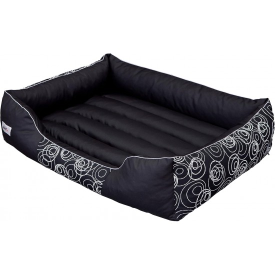 HOBBYDOG Cordura Prestige Dog Bed, X-Large, Black with Wheels HOBBYDOG Cordura Prestige Dog Bed, X-Large, Black with Wheels