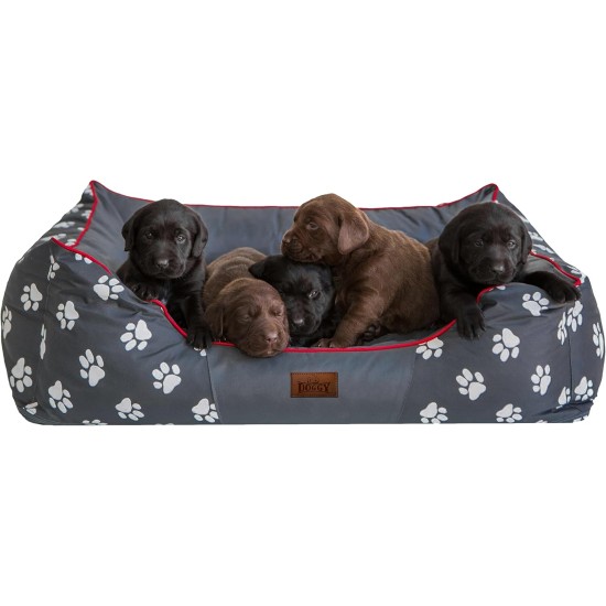 HOBBYDOG Cordura Prestige Dog Bed, X-Large, Black with Wheels HOBBYDOG Cordura Prestige Dog Bed, X-Large, Black with Wheels