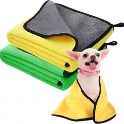 HTRTRR Quick Dry Dog Towel, 2 Pack Pet Dog Towels Super Microfiber, Soft, Comfortable and Absorbent (Yellow/Green, 60 x 120 cm) HTRTRR Quick Dry Dog Towel, 2 Pack Pet Dog Towels Super Microfiber, Soft, Comfortable and Absorbent (Yellow/Green, 60 x 120 cm)