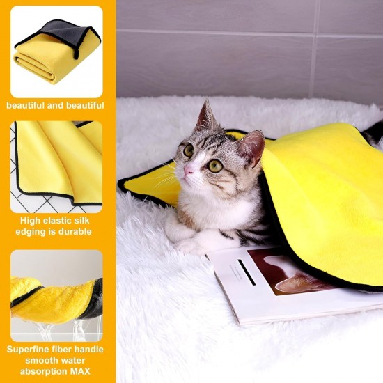 HTRTRR Quick Dry Dog Towel, 2 Pack Pet Dog Towels Super Microfiber, Soft, Comfortable and Absorbent (Yellow/Green, 60 x 120 cm) HTRTRR Quick Dry Dog Towel, 2 Pack Pet Dog Towels Super Microfiber, Soft, Comfortable and Absorbent (Yellow/Green, 60 x 120 cm)