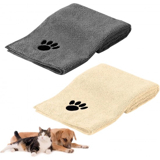 HTRTRR Quick Dry Dog Towel, 2 Pack Pet Dog Towels Super Microfiber, Soft, Comfortable and Absorbent (Yellow/Green, 60 x 120 cm) HTRTRR Quick Dry Dog Towel, 2 Pack Pet Dog Towels Super Microfiber, Soft, Comfortable and Absorbent (Yellow/Green, 60 x 120 cm)