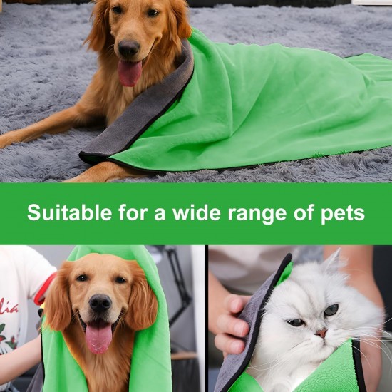 HTRTRR Quick Dry Dog Towel, 2 Pack Pet Dog Towels Super Microfiber, Soft, Comfortable and Absorbent (Yellow/Green, 60 x 120 cm) HTRTRR Quick Dry Dog Towel, 2 Pack Pet Dog Towels Super Microfiber, Soft, Comfortable and Absorbent (Yellow/Green, 60 x 120 cm)