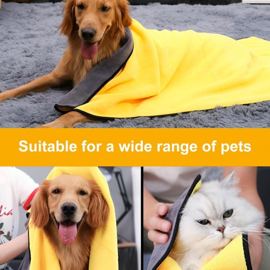 HTRTRR Quick Dry Dog Towel, 2 Pack Pet Dog Towels Super Microfiber, Soft, Comfortable and Absorbent (Yellow/Green, 60 x 120 cm) HTRTRR Quick Dry Dog Towel, 2 Pack Pet Dog Towels Super Microfiber, Soft, Comfortable and Absorbent (Yellow/Green, 60 x 120 cm)