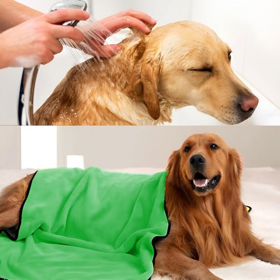 HTRTRR Quick Dry Dog Towel, 2 Pack Pet Dog Towels Super Microfiber, Soft, Comfortable and Absorbent (Yellow/Green, 60 x 120 cm) HTRTRR Quick Dry Dog Towel, 2 Pack Pet Dog Towels Super Microfiber, Soft, Comfortable and Absorbent (Yellow/Green, 60 x 120 cm)