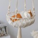 Hanging Cat Hammock Bed, Tassel Macrame Hanging Cat Hammock Bohemia Hand Woven Cat Swing Bed for Sleeping, Playing and Lounging, up to 5 kg
