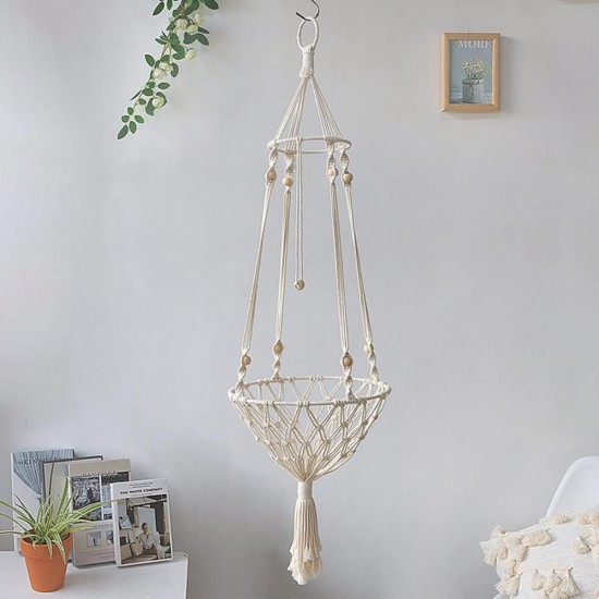 Hanging Cat Hammock Bed, Tassel Macrame Hanging Cat Hammock Bohemia Hand Woven Cat Swing Bed for Sleeping, Playing and Lounging, up to 5 kg Hanging Cat Hammock Bed, Tassel Macrame Hanging Cat Hammock Bohemia Hand Woven Cat Swing Bed for Sleeping, Playing and Lounging, up to 5 kg