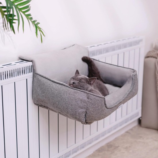 Happi N Pets Cat Bed for Heaters, Cuddly Cat Heating Lounger, Adjustable Hook for Various Heaters, Cat Hammock for Heaters, Grey Happi N Pets Cat Bed for Heaters, Cuddly Cat Heating Lounger, Adjustable Hook for Various Heaters, Cat Hammock for Heaters, Grey