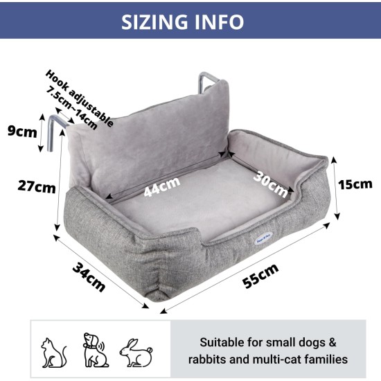 Happi N Pets Cat Bed for Heaters, Cuddly Cat Heating Lounger, Adjustable Hook for Various Heaters, Cat Hammock for Heaters, Grey Happi N Pets Cat Bed for Heaters, Cuddly Cat Heating Lounger, Adjustable Hook for Various Heaters, Cat Hammock for Heaters, Grey
