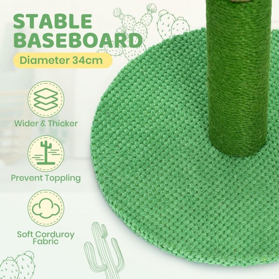 Happy & Polly Cat Scratching Post - Jute Cactus Scratching Post - Height 50 cm Small Creative Scratching Post with Stable Base for Kittens and Adult Cats - Green Happy & Polly Cat Scratching Post - Jute Cactus Scratching Post - Height 50 cm Small Creative Scratching Post with Stable Base for Kittens and Adult Cats - Green