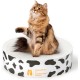 Happy&Polly Scratching Cardboard for Cats - Round 2 in 1 Double-Sided Usable Scratching Mat Cat Toy Scratching Furniture Corrugated Cardboard Recyclable Scratching Pad Made of Quality Cardboard, Keep