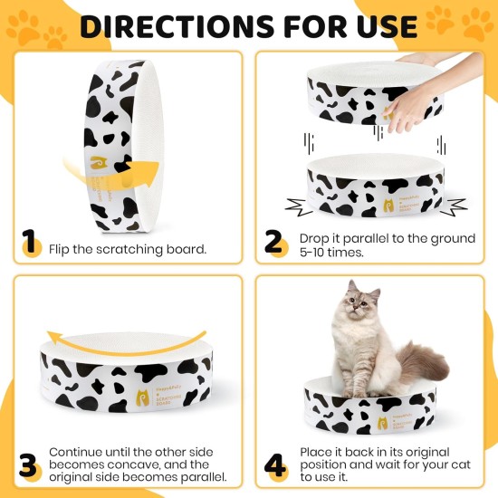 Happy&Polly Scratching Cardboard for Cats - Round 2 in 1 Double-Sided Usable Scratching Mat Cat Toy Scratching Furniture Corrugated Cardboard Recyclable Scratching Pad Made of Quality Cardboard, Keep Happy&Polly Scratching Cardboard for Cats - Round 2 in 1 Double-Sided Usable Scratching Mat Cat Toy Scratching Furniture Corrugated Cardboard Recyclable Scratching Pad Made of Quality Cardboard, Keep