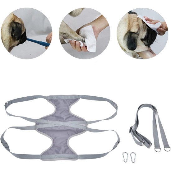 Haustierpflege-Hängematte, weich, atmungsaktiv, Rückhaltetasche für Hunde, Katzen, Nagelknipser, Zähne, Ohren, Reinigung, Größe M (Grey) Haustierpflege-Hängematte, weich, atmungsaktiv, Rückhaltetasche für Hunde, Katzen, Nagelknipser, Zähne, Ohren, Reinigung, Größe M (Grey)