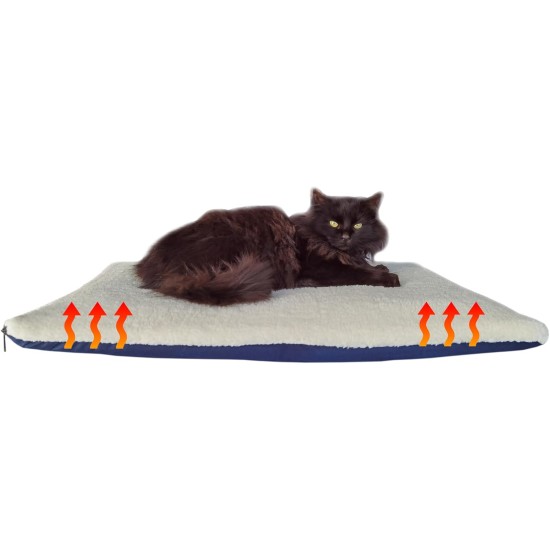 Heated Warm Blanket for Cats and Dogs, Soft Cushion for Cats and Dogs, Luxurious Sheep's Wool, Bed for Dogs and Cats, Washable, Colour Beige, 60 x 45 cm Heated Warm Blanket for Cats and Dogs, Soft Cushion for Cats and Dogs, Luxurious Sheep's Wool, Bed for Dogs and Cats, Washable, Colour Beige, 60 x 45 cm
