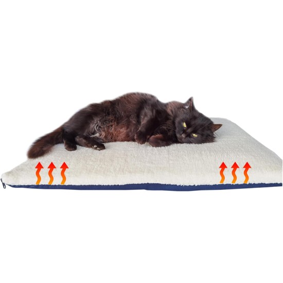 Heated Warm Blanket for Cats and Dogs, Soft Cushion for Cats and Dogs, Luxurious Sheep's Wool, Bed for Dogs and Cats, Washable, Colour Beige, 60 x 45 cm Heated Warm Blanket for Cats and Dogs, Soft Cushion for Cats and Dogs, Luxurious Sheep's Wool, Bed for Dogs and Cats, Washable, Colour Beige, 60 x 45 cm