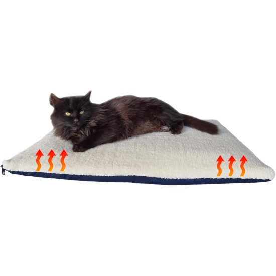 Heated Warm Blanket for Cats and Dogs, Soft Cushion for Cats and Dogs, Luxurious Sheep's Wool, Bed for Dogs and Cats, Washable, Colour Beige, 60 x 45 cm Heated Warm Blanket for Cats and Dogs, Soft Cushion for Cats and Dogs, Luxurious Sheep's Wool, Bed for Dogs and Cats, Washable, Colour Beige, 60 x 45 cm