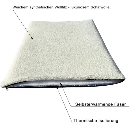 Heated Warm Blanket for Cats and Dogs, Soft Cushion for Cats and Dogs, Luxurious Sheep's Wool, Bed for Dogs and Cats, Washable, Colour Beige, 60 x 45 cm Heated Warm Blanket for Cats and Dogs, Soft Cushion for Cats and Dogs, Luxurious Sheep's Wool, Bed for Dogs and Cats, Washable, Colour Beige, 60 x 45 cm