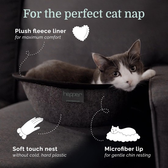 Hepper Nest Cat Bed Keep Fur Off Your Couch, Bed and Furniture with the Modern Pet Bed for Cats and Small Dogs. Removable, Washable Fleece Microfibre Liner. Cats Love to Hepper Nest Cat Bed Keep Fur Off Your Couch, Bed and Furniture with the Modern Pet Bed for Cats and Small Dogs. Removable, Washable Fleece Microfibre Liner. Cats Love to