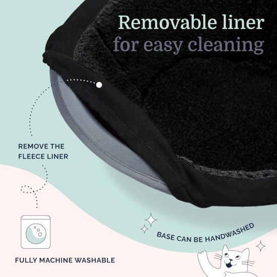 Hepper Nest Cat Bed Keep Fur Off Your Couch, Bed and Furniture with the Modern Pet Bed for Cats and Small Dogs. Removable, Washable Fleece Microfibre Liner. Cats Love to Hepper Nest Cat Bed Keep Fur Off Your Couch, Bed and Furniture with the Modern Pet Bed for Cats and Small Dogs. Removable, Washable Fleece Microfibre Liner. Cats Love to