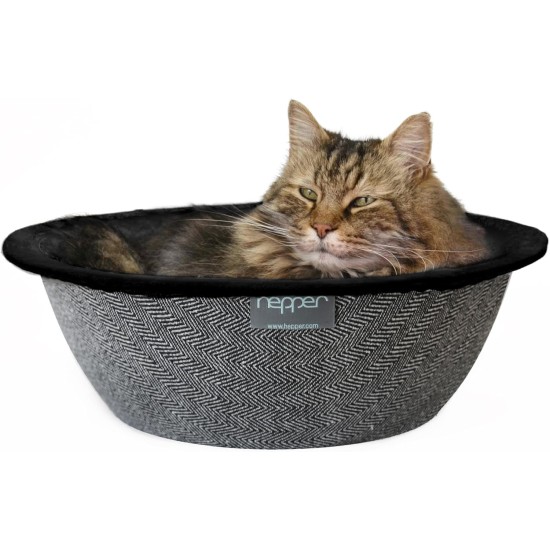 Hepper Nest Cat Bed Keep Fur Off Your Couch, Bed and Furniture with the Modern Pet Bed for Cats and Small Dogs. Removable, Washable Fleece Microfibre Liner. Cats Love to