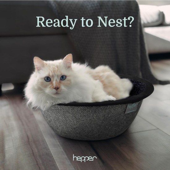 Hepper Nest Cat Bed Keep Fur Off Your Couch, Bed and Furniture with the Modern Pet Bed for Cats and Small Dogs. Removable, Washable Fleece Microfibre Liner. Cats Love to Hepper Nest Cat Bed Keep Fur Off Your Couch, Bed and Furniture with the Modern Pet Bed for Cats and Small Dogs. Removable, Washable Fleece Microfibre Liner. Cats Love to