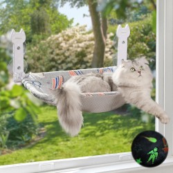 HiPetpy Cat Window Lounger, Luminous Reversible Mat, Foldable & Wireless, Strong Suction Cups up to 20 kg, Comfortable Recess Design, 360° View Cat Hammock, Window Bed (Grey, 1 Pack) HiPetpy Cat Window Lounger, Luminous Reversible Mat, Foldable & Wireless, Strong Suction Cups up to 20 kg, Comfortable Recess Design, 360° View Cat Hammock, Window Bed (Grey, 1 Pack)