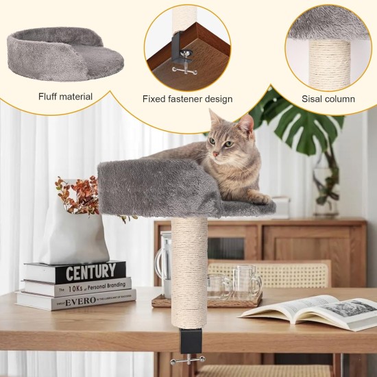 Hivexagon Cat Desk Bed with Scratching Post and Soft Plush Padding Allows Your Cat to Learn and Work with You - Up to 40 lbs Hivexagon Cat Desk Bed with Scratching Post and Soft Plush Padding Allows Your Cat to Learn and Work with You - Up to 40 lbs
