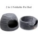 Hollypet Cat Bed, Small Dog Bed, 2-in-1 Foldable Pet Cave Bed, Warm Crystal Velvet Pet Bed, Grey, S Hollypet Cat Bed, Small Dog Bed, 2-in-1 Foldable Pet Cave Bed, Warm Crystal Velvet Pet Bed, Grey, S