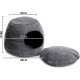 Hollypet Cat Bed, Small Dog Bed, 2-in-1 Foldable Pet Cave Bed, Warm Crystal Velvet Pet Bed, Grey, S Hollypet Cat Bed, Small Dog Bed, 2-in-1 Foldable Pet Cave Bed, Warm Crystal Velvet Pet Bed, Grey, S